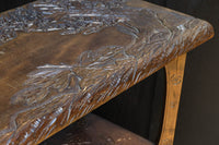 花彫刻が華やかな日光彫の飾り棚 BB3086