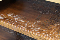 花彫刻が華やかな日光彫の飾り棚 BB3086