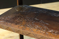 花彫刻が華やかな日光彫の飾り棚 BB3086