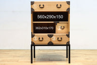 七宝組子が可愛らしいアイアンフレーム付き枕箪笥 BB3094