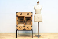 七宝組子が可愛らしいアイアンフレーム付き枕箪笥 BB3094