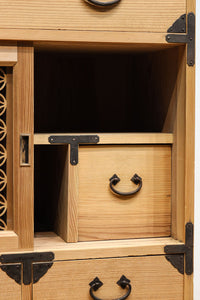 七宝組子が可愛らしいアイアンフレーム付き枕箪笥 BB3094