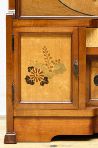 国産ステンドグラスが煌めく魅力的な造りのライティングビューロー BB3114