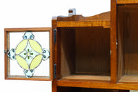 国産ステンドグラスが煌めく魅力的な造りのライティングビューロー BB3114