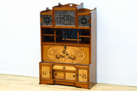 国産ステンドグラスが煌めく魅力的な造りのライティングビューロー BB3114