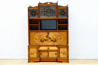 国産ステンドグラスが煌めく魅力的な造りのライティングビューロー BB3114