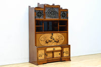 国産ステンドグラスが煌めく魅力的な造りのライティングビューロー BB3114