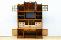 国産ステンドグラスが煌めく魅力的な造りのライティングビューロー BB3114