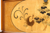 国産ステンドグラスが煌めく魅力的な造りのライティングビューロー BB3114