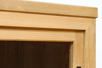 幅900ミリ!! 温かみのある木地色のレトロガラスケース BB3115