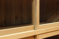 幅900ミリ!! 温かみのある木地色のレトロガラスケース BB3115