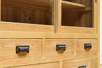 幅900ミリ!! 温かみのある木地色のレトロガラスケース BB3115