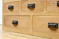 幅900ミリ!! 温かみのある木地色のレトロガラスケース BB3115