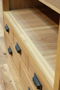 幅900ミリ!! 温かみのある木地色のレトロガラスケース BB3115