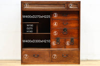 歴史ある味わい深いふすま絵の飛騨地方茶箪笥 BB3116