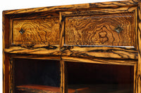 美しいけやきと黒柿杢目の風情溢れる極上茶箪笥 BB3117