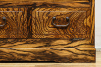 美しいけやきと黒柿杢目の風情溢れる極上茶箪笥 BB3117