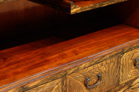 美しいけやきと黒柿杢目の風情溢れる極上茶箪笥 BB3117