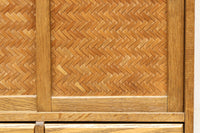 極上全面タモ材‼ 木地色の優しい風合いをした網代戸の小箪笥 BB3122