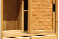 極上全面タモ材‼ 木地色の優しい風合いをした網代戸の小箪笥 BB3122