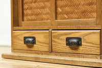 極上全面タモ材‼ 木地色の優しい風合いをした網代戸の小箪笥 BB3122