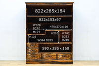 正面に黒柿、三方に欅を惜しみなく使用した高級感極上茶箪笥 BB3127