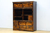 正面に黒柿、三方に欅を惜しみなく使用した高級感極上茶箪笥 BB3127