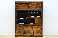 正面に黒柿、三方に欅を惜しみなく使用した高級感極上茶箪笥 BB3127