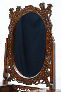 桜の彫刻模様で華やかな軽井沢彫鏡台 BB3145