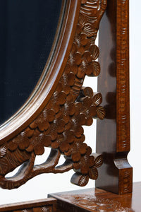 桜の彫刻模様で華やかな軽井沢彫鏡台 BB3145