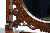 桜の彫刻模様で華やかな軽井沢彫鏡台 BB3145