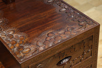 桜の彫刻模様で華やかな軽井沢彫鏡台 BB3145