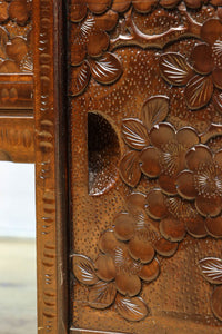 桜の彫刻模様で華やかな軽井沢彫鏡台 BB3145