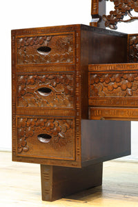 桜の彫刻模様で華やかな軽井沢彫鏡台 BB3145