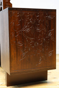 桜の彫刻模様で華やかな軽井沢彫鏡台 BB3145