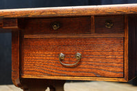 優美なけやき一枚板と印象的な脚作りで気品ある文机 BB3146