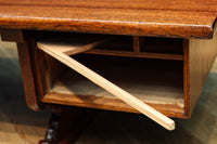 優美なけやき一枚板と印象的な脚作りで気品ある文机 BB3146