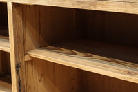 花模様のプレスガラスが可愛らしい木地色のガラスケース BB3149