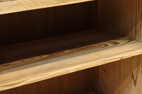 花模様のプレスガラスが可愛らしい木地色のガラスケース BB3149