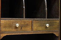 木枠デザインや蛇腹戸造りがお洒落なレトロ本棚 BB3150