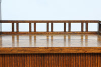 木枠デザインや蛇腹戸造りがお洒落なレトロ本棚 BB3150