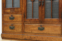 木枠デザインや蛇腹戸造りがお洒落なレトロ本棚 BB3150