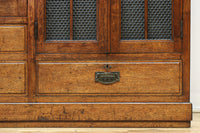 木枠デザインや蛇腹戸造りがお洒落なレトロ本棚 BB3150