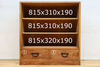 優美な杢目が流れる素地色の三方総欅収納箪笥 BB3153