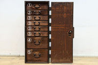 味わいのある色彩で歴史が感じられる北陸地方行商箪笥 BB3157