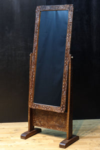 桜模様で飾られた美しい軽井沢彫りの姿見 BB3160