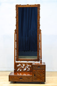 軽井沢彫りの上品な桜模様が浮かぶ鏡台 BB3164