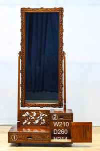 軽井沢彫りの上品な桜模様が浮かぶ鏡台 BB3164