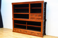 幅1960ミリ!! 四枚引き戸の壮観な造りで貫禄溢れる近江水屋箪笥 BB3173-MT