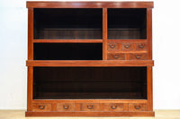 幅1960ミリ!! 四枚引き戸の壮観な造りで貫禄溢れる近江水屋箪笥 BB3173-MT